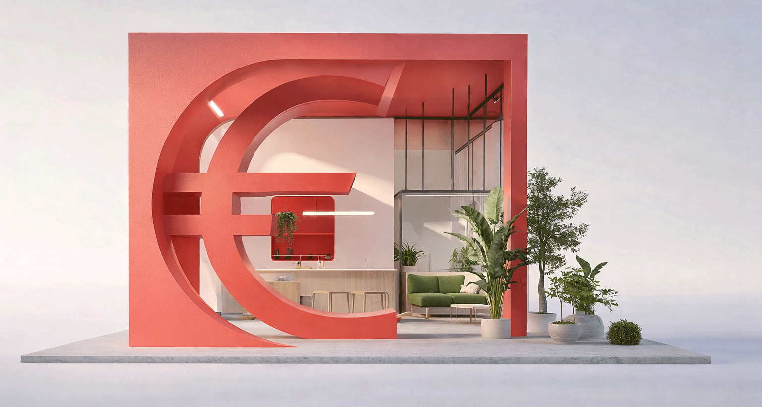 Stand con símbolo de precio